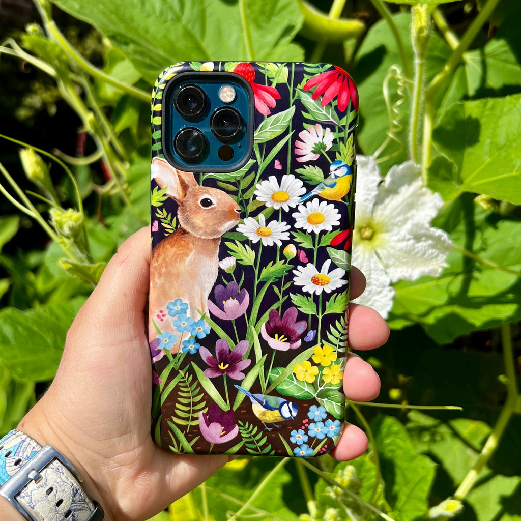 iPhone Tough Case - Rabbit And Wildflowers By Bex Parkin